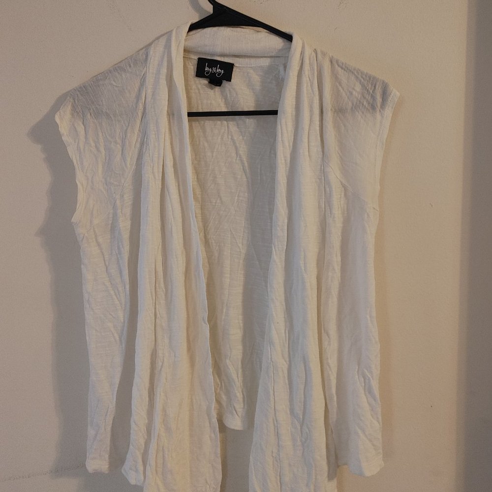 Sheer Sleeveless Open Front Vest